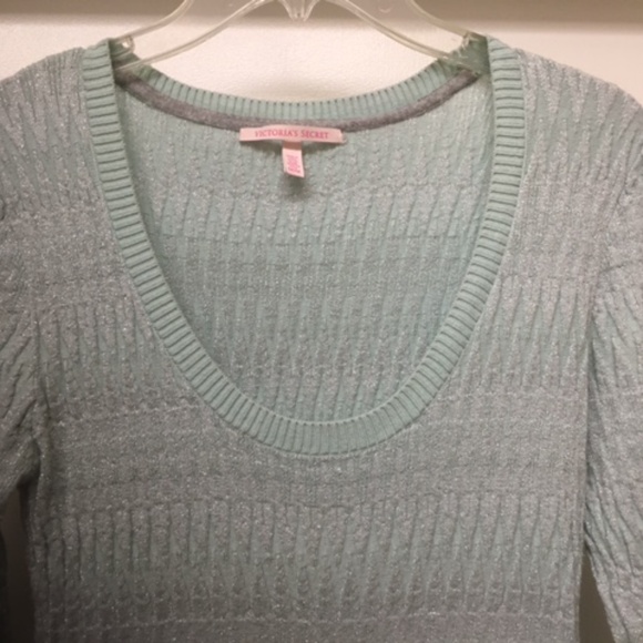 Victoria's Secret Green Metallic Knit Sweater Dress Sz Medium EUC - Picture 2 of 9